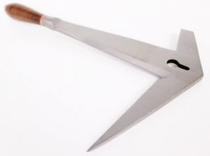 Slate Hammer with leather grip right, Rhenish Form1