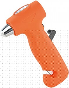PEARL 3in1-Notfallhammer mit Dynamo-Taschenlampe & Gurtschneider